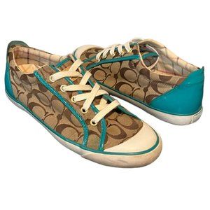 Coach Barrett Converse-Style Sneakers Brown/Teal 9B